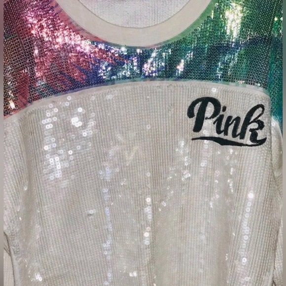 Victoria’s Secret Pink Limited Release Full Sequin Crewneck Sweater- Medium - Picture 6 of 14